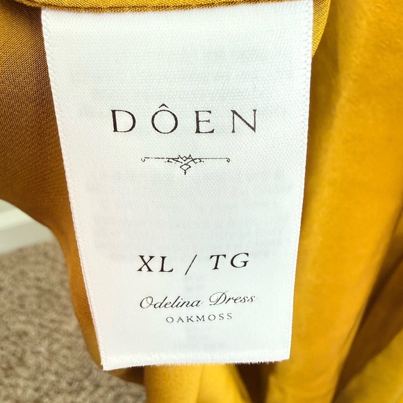 NWT DÔEN Odelina Dress Oakmoss Silk Satin Lace Trim Maxi Slip Dress XL - Picture 8 of 9